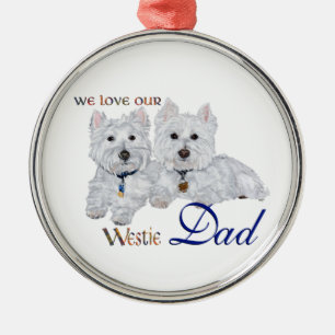 Westie Father's Day Metal Tree Decoration