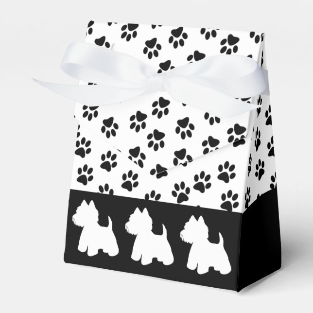 Westie Favor Box Paw Prints No Title (Front Side)