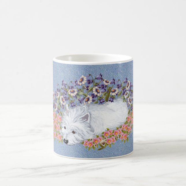 Westie Floral Repose Coffee Mug (Center)
