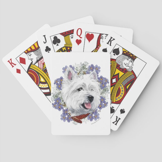 Westie Forget Me Not Playing Cards (Back)
