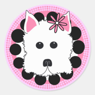 Westie Girl Classic Round Sticker