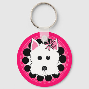 Westie Girl Key Ring