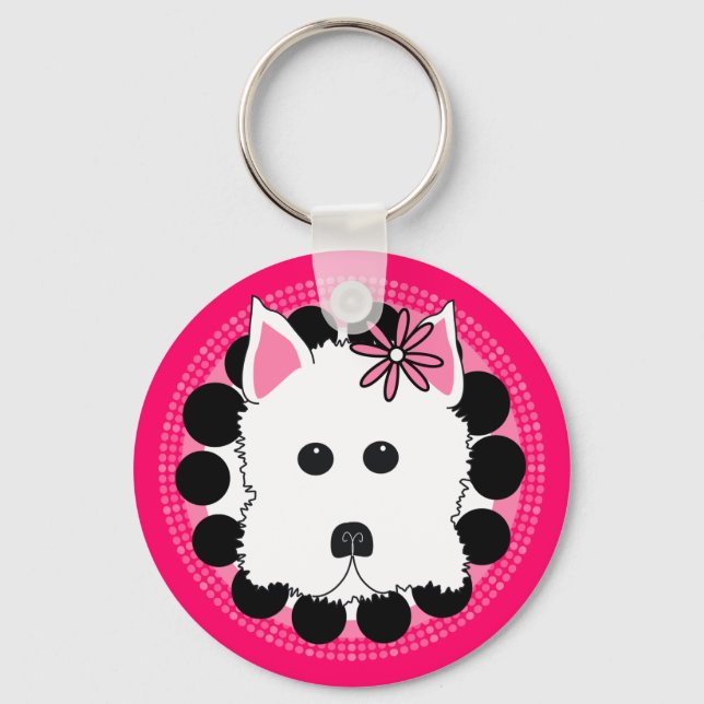 Westie Girl Key Ring (Front)