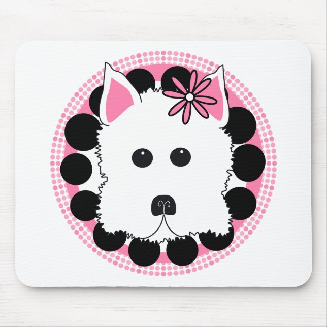 Westie Girl Mouse Mat (Front)