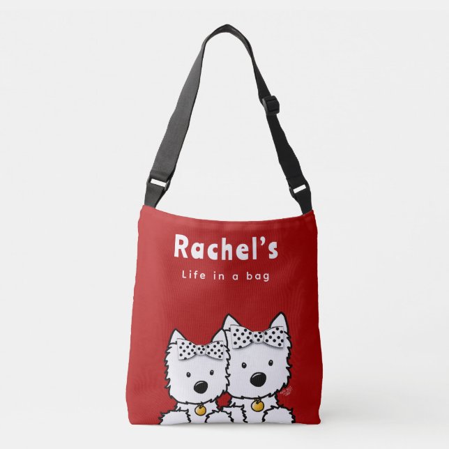 Westie Girl Personalised  Crossbody Bag (Front)