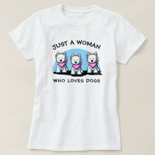 Westie Girl Trio Dog Lover KiniArt T-Shirt