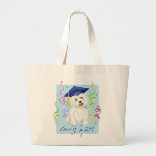 Westie Graduate Large Tote Bag