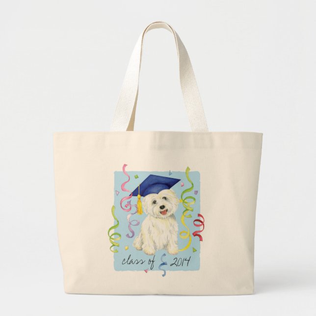 Westie Graduate Large Tote Bag (Front)