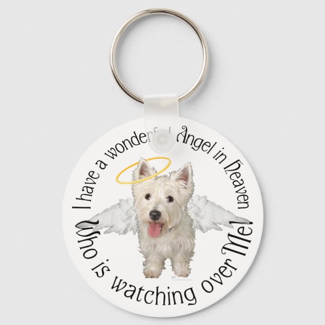 Westie Guardian Angels Key Ring (Front)