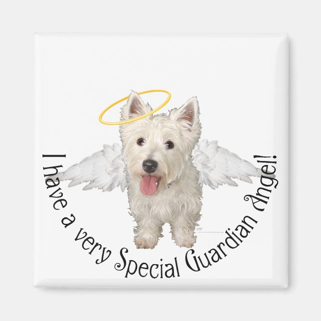Westie Guardian Angels Magnet (Front)