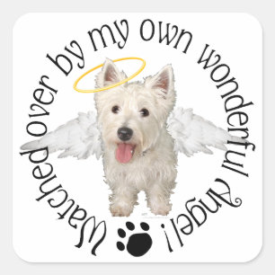 Westie Guardian Angels Square Sticker