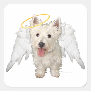 Westie Guardian Angels Square Sticker