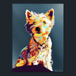 Westie, hand-drawn pop-art Style Poster<br><div class="desc">Cute hand drawn Westie pup, in the pop-art stlye.</div>