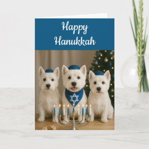 Westie Hanukkah Card- Blank Card