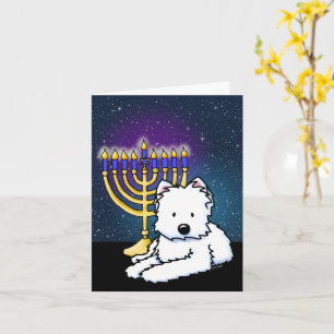 Westie Hanukkah Menorah Card