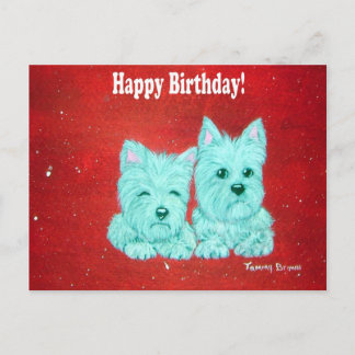 Westie Happy Birthday postcard