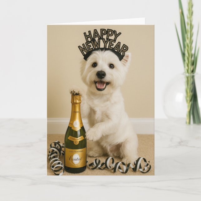 Westie Happy New Year Card (Front)