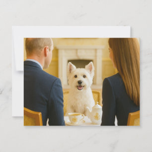 Westie having Royal Tea Postcard