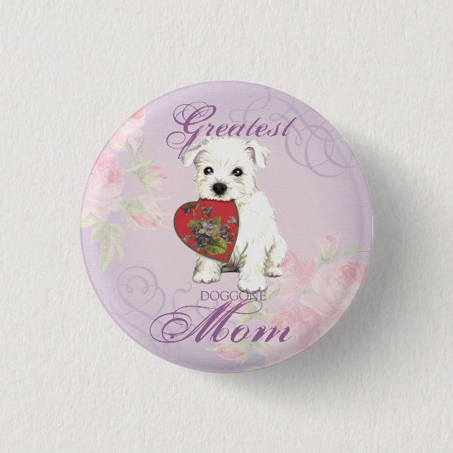 Westie Heart Mum 3 Cm Round Badge (Front)