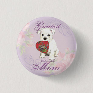 Westie Heart Mum 3 Cm Round Badge