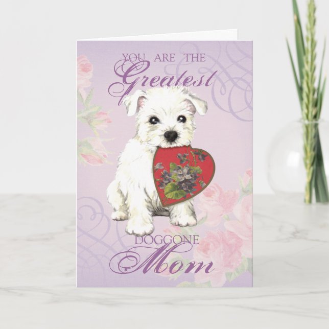 Westie Heart Mum Card (Front)
