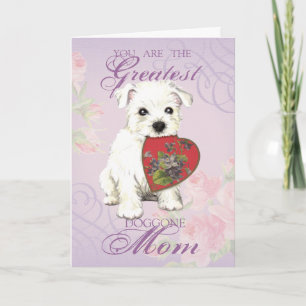 Westie Heart Mum Card