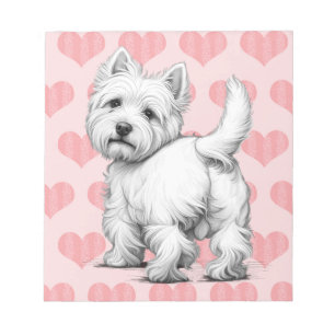 Westie hearts notebook notepad