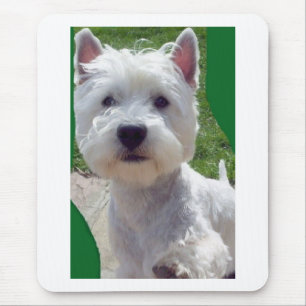 Westie 'Hello' paw up Mousepad birthday