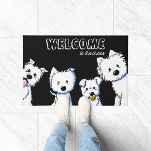 Westie Home Black Door Mat