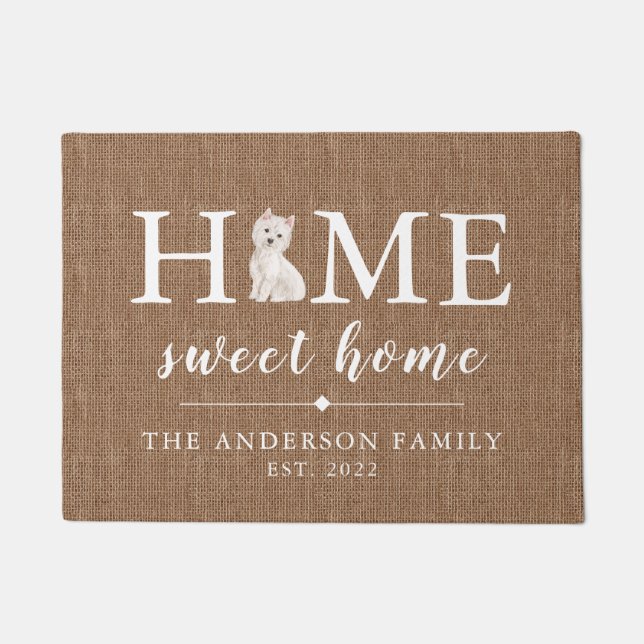 Westie Home Sweet Home Doormat (Front)