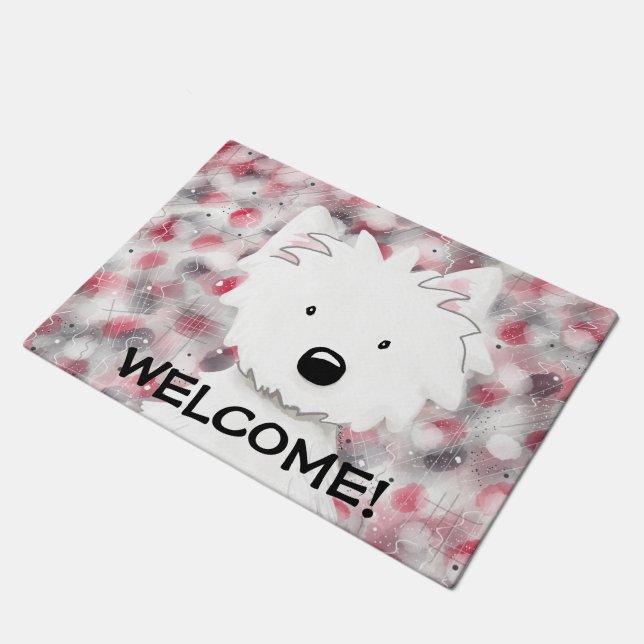 Westie Impressions #2 Welcome Mat (Angled)