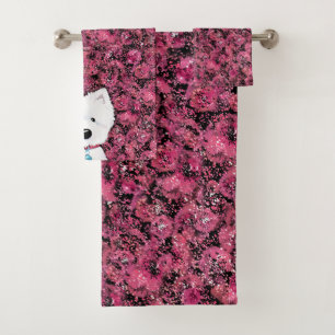 Westie Impressions Floral Bath Towel Set