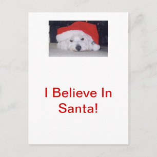 Westie in a Santa Hat Holiday Postcard