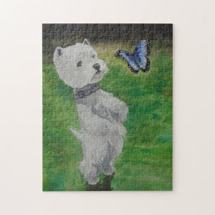 Westie in the Grass Jigsaw Puzzle