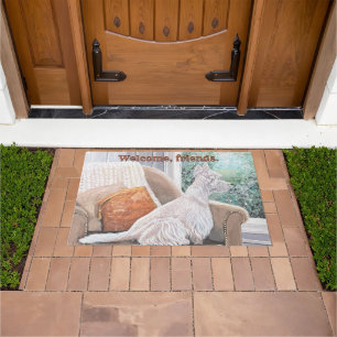 Westie Looking Out a Window Doormat