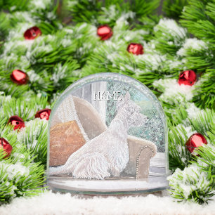 Westie Looking Out a Window Snowglobe