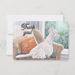 Westie Looking Out a Window Thank You Card
