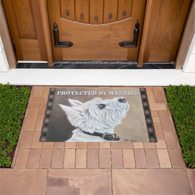 Westie Looking Up Profile B Doormat (Outdoor)