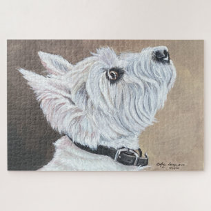 Westie Looking Up Profile B Jigsaw Puzzle