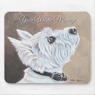 Westie Looking Up Profile B Mouse Mat