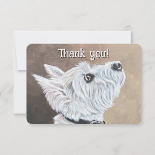 Westie Looking Up Profile B Thank You Card