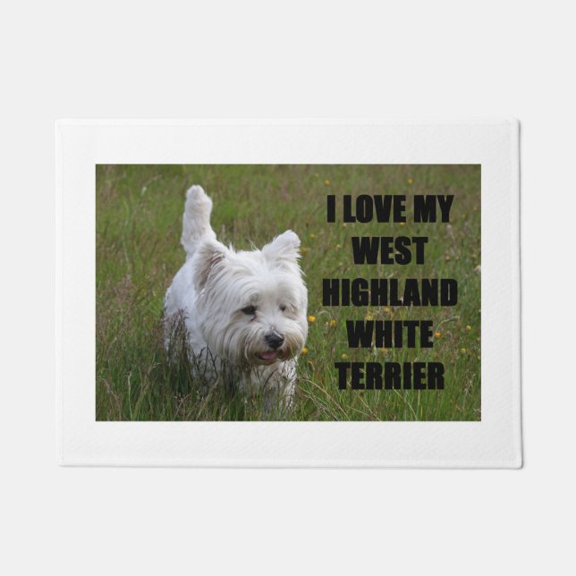 westie love w pic doormat (Front)