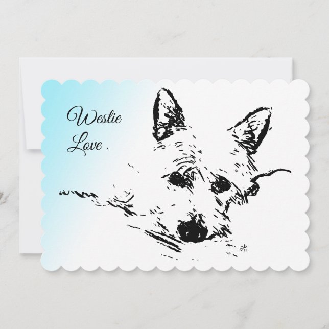 Westie Love, West Highland Terrier Holiday Card (Front)