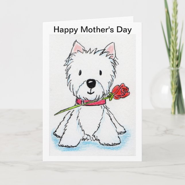 Westie Mother's Day card mum nana mummy (Front)
