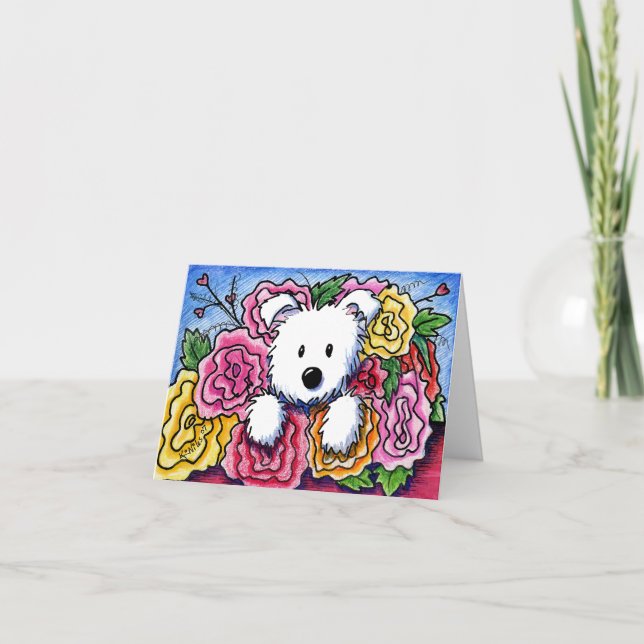 Westie Mum’s Day Bouquet Card (Front)