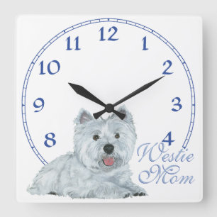Westie Mum Square Wall Clock