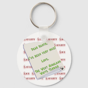 Westie Naughty or Nice Keychain