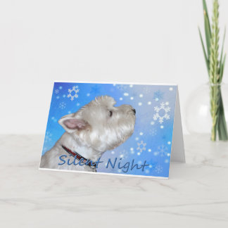 WESTIE ON A SILENT NIGHT HOLIDAY CARD