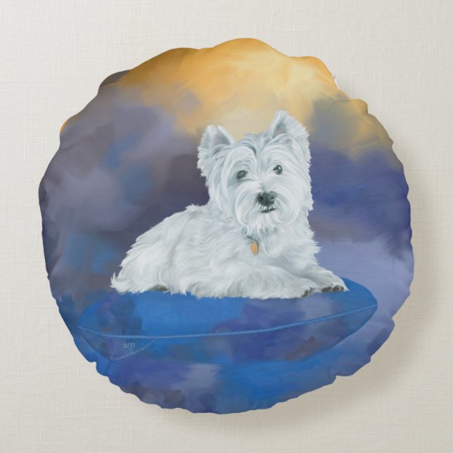 Westie on Cushion (Back)
