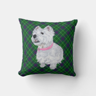 Westie on Tartan PILLOW